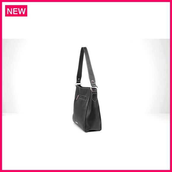 Vegan Leather Hobo Shoulder Bag, 13x11x4.7 Inches, Durable Zipper, Everyday Use - Picture 8 of 8